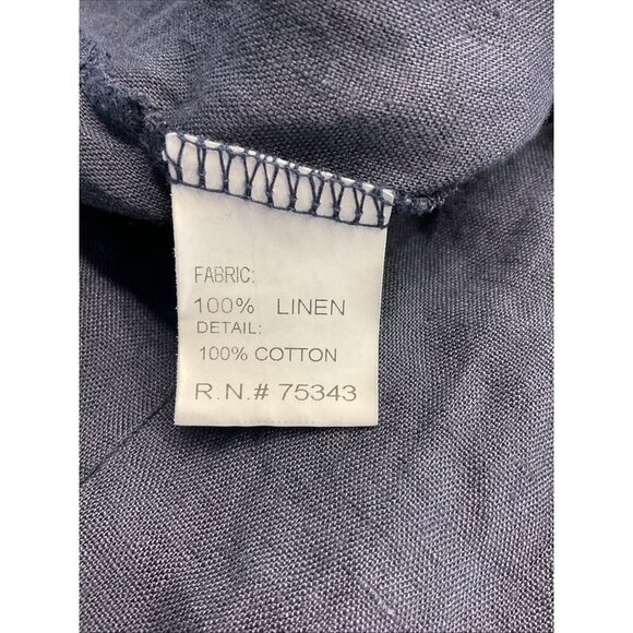 Bellambia Navy Blue Linen Dress Size S Made in Italy Tie Neck Lagenlook - Picture 7 of 9